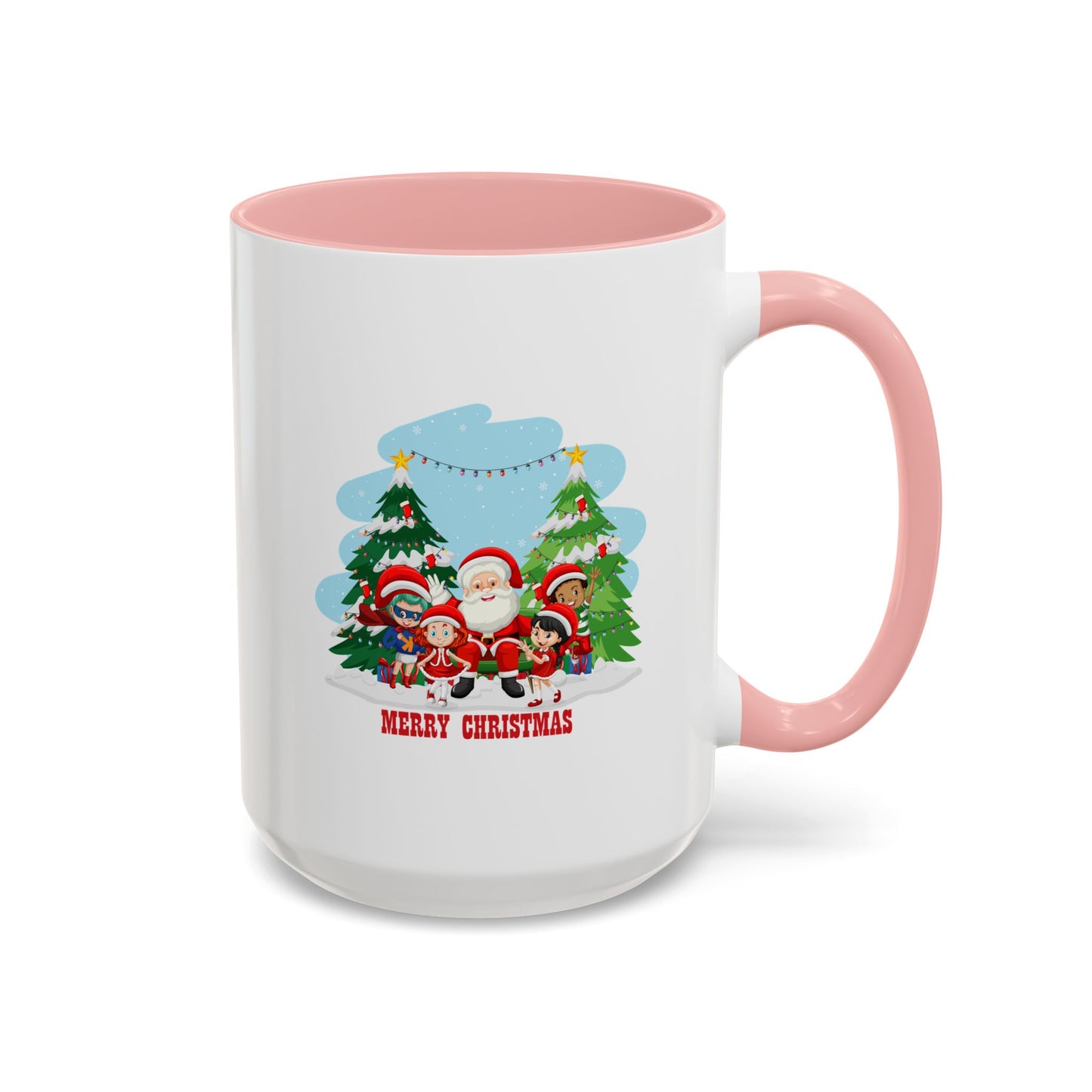 Accent Coffee Mug - Super kiddo with santa claus Merry christmas