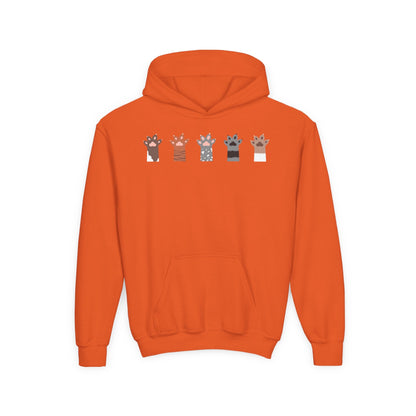 Youth Heavy Blend Hooded Sweatshirt - Group of paw Printify