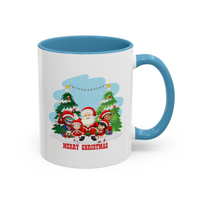 Accent Coffee Mug - Super kiddo with santa claus Merry christmas - [[{"value":"Wonderwear Kid"}]]
