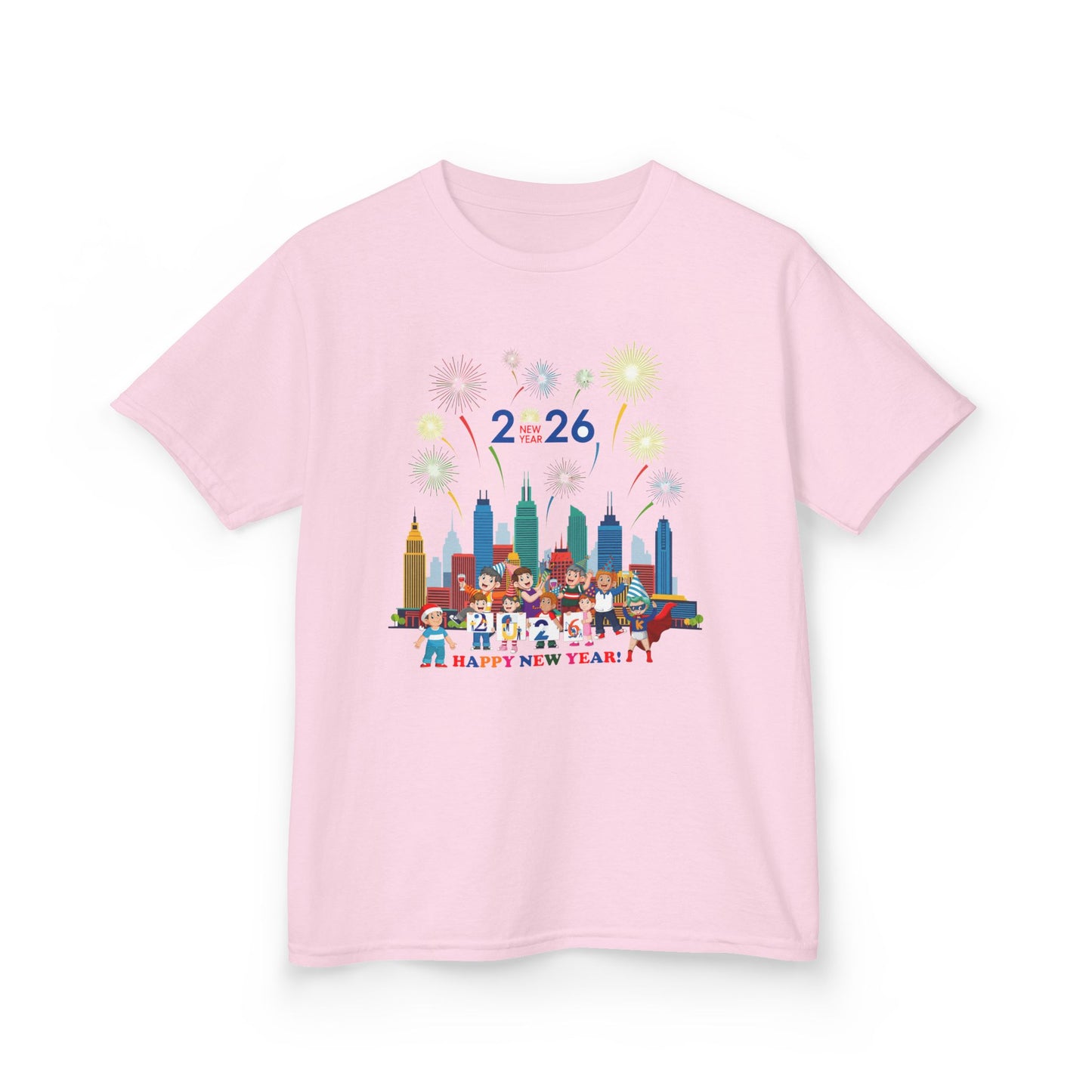 Kids Heavy Cotton™ Tee - Happy new year with fireworks - [[{"value":"Wonderwear Kid"}]]
