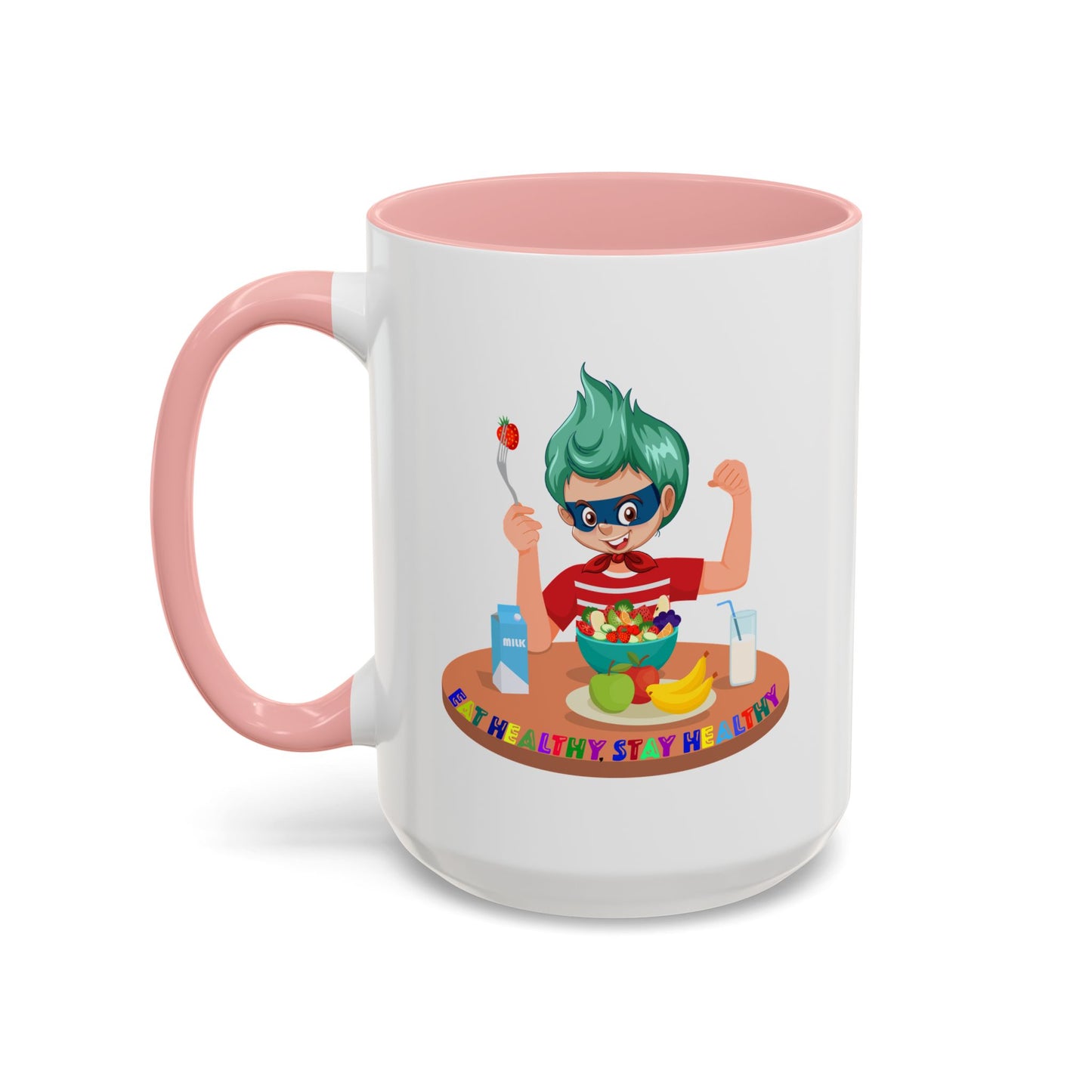 Accent Coffee Mug - super kiddo eating healthy food