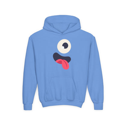 Youth Heavy Blend Hooded Sweatshirt - Monsters Eyes and tongue Printify
