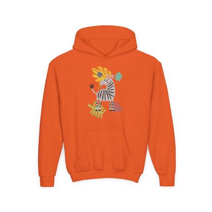 Youth Heavy Blend Hooded Sweatshirt -Zebra Printify