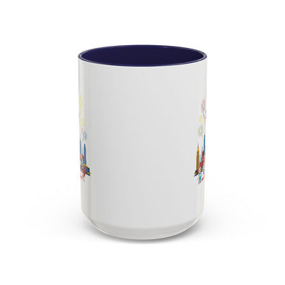 Accent Coffee Mug - Happy new year with fireworks - [[{"value":"Wonderwear Kid"}]]