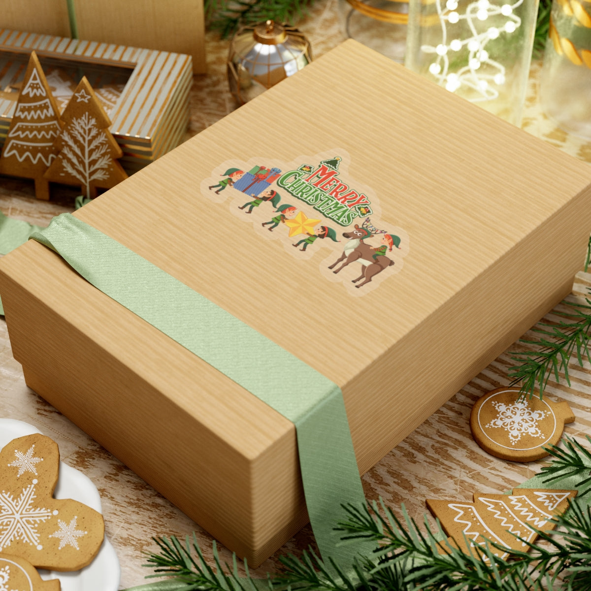 Kiss-Cut Stickers - Merry christmas and reindeer - [[{"value":"Wonderwear Kid"}]]