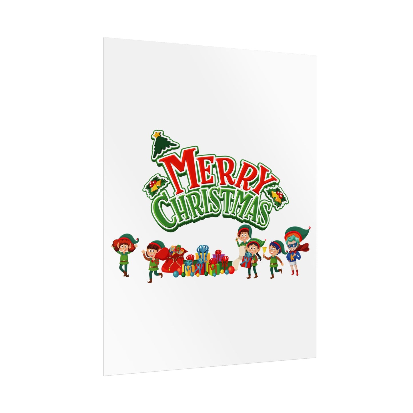 Rolled Posters - Merry christmas from super friends - [[{"value":"Wonderwear Kid"}]]