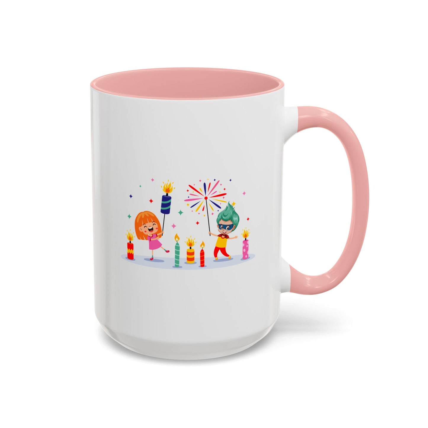 Accent Coffee Mug - Super kiddo lighting fireworks