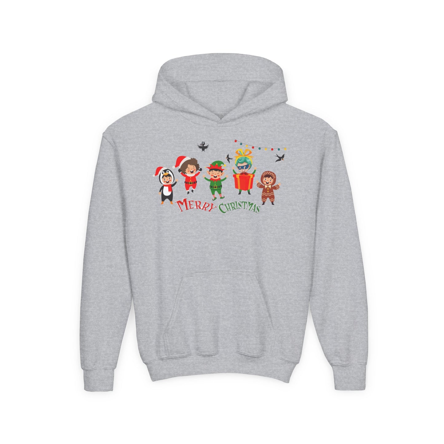 Youth Heavy Blend Hooded Sweatshirt - Merry christmas by super kiddo and friends