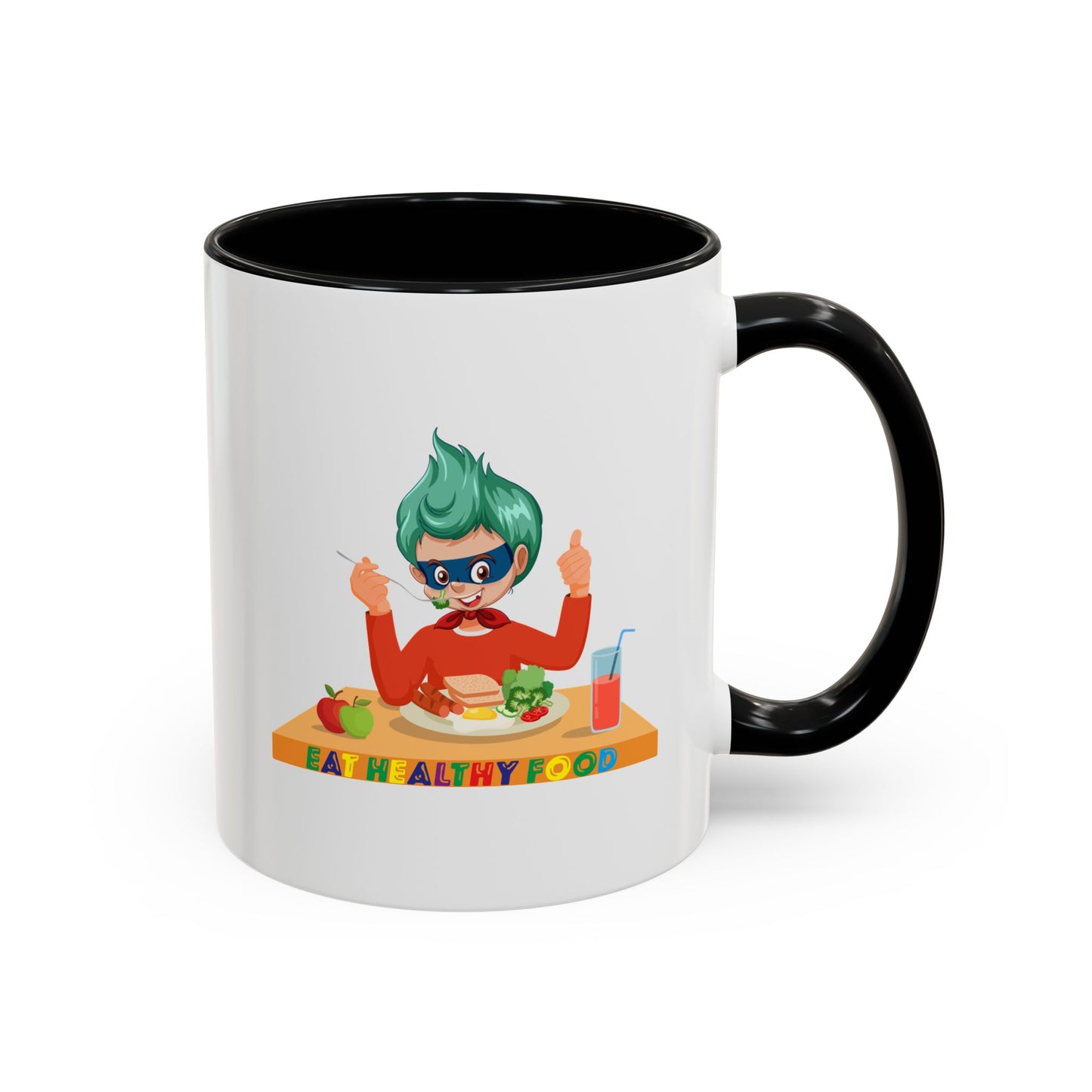 Accent Coffee Mug - Super kiddo eating healthy breafast