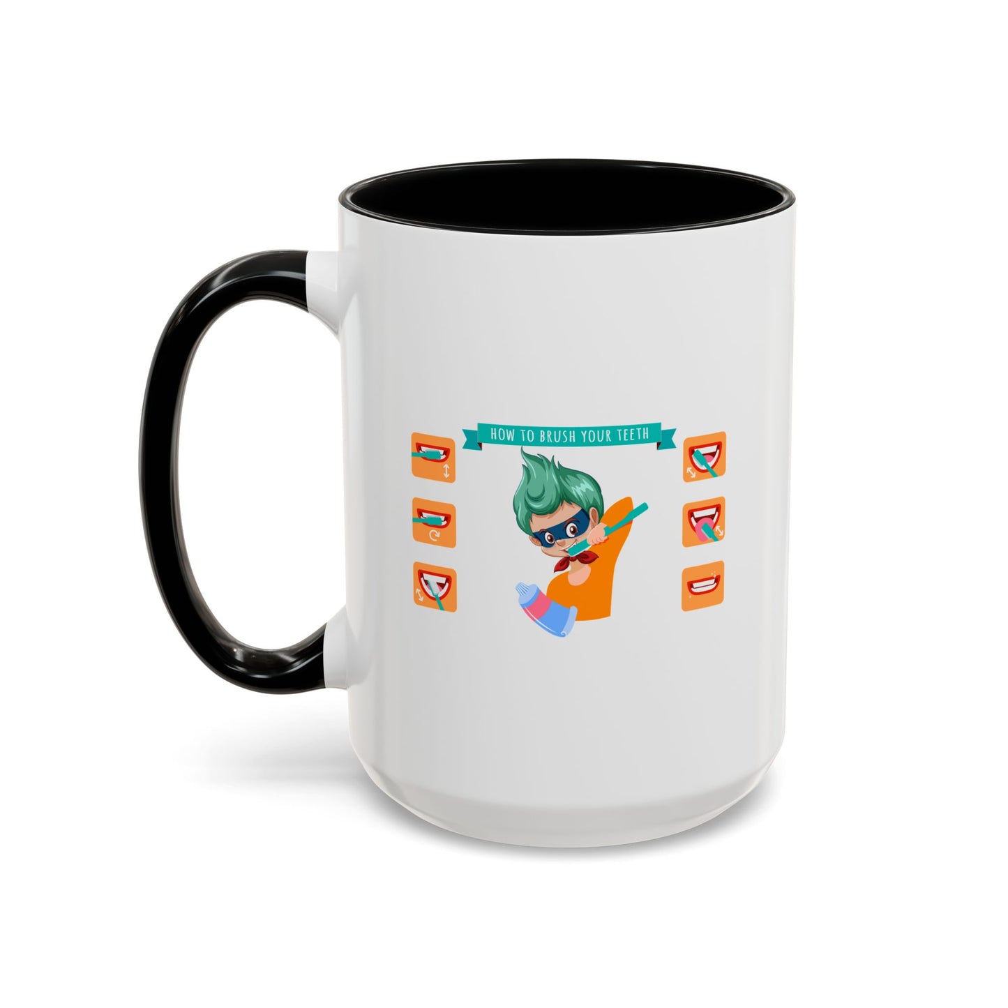 Accent Coffee Mug - Super kiddo how to brush teeth