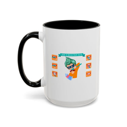 Accent Coffee Mug - Super kiddo how to brush teeth - [[{"value":"Wonderwear Kid"}]]