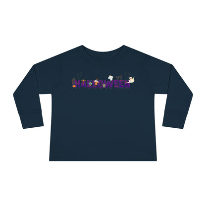 Toddler Long Sleeve Tee - Holloween word Printify