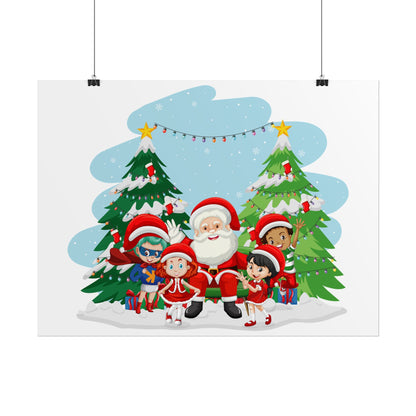Rolled Posters - Super kiddo with santa claus - [[{"value":"Wonderwear Kid"}]]