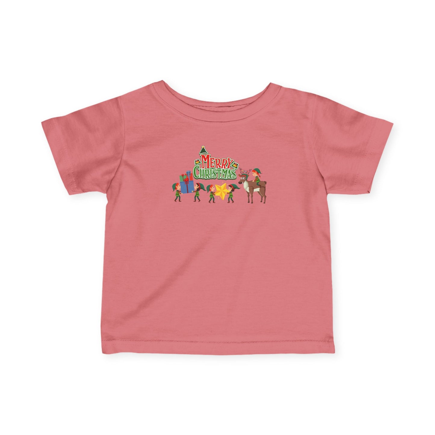 Infant Fine Jersey Tee - Merry christmas and reindeer - [[{"value":"Wonderwear Kid"}]]