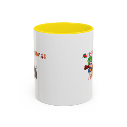 Accent Coffee Mug - Super kiddo woith pet friends - [[{"value":"Wonderwear Kid"}]]