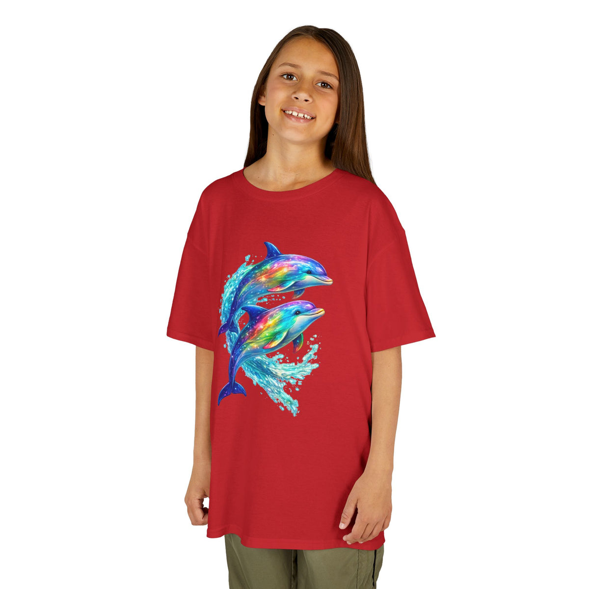 Kids Heavy Cotton™ Tee - vibrant dolphins