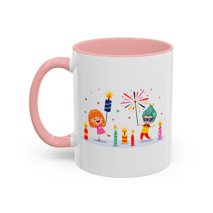 Accent Coffee Mug - Super kiddo lighting fireworks - [[{"value":"Wonderwear Kid"}]]