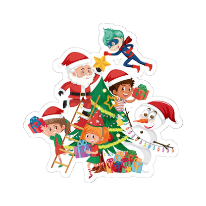 Kiss-Cut Stickers - Super kiddo making christmas tree - [[{"value":"Wonderwear Kid"}]]