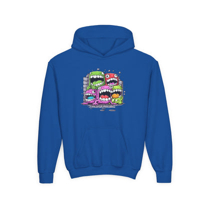 Youth Heavy Blend Hooded Sweatshirt - Cool monster character Printify