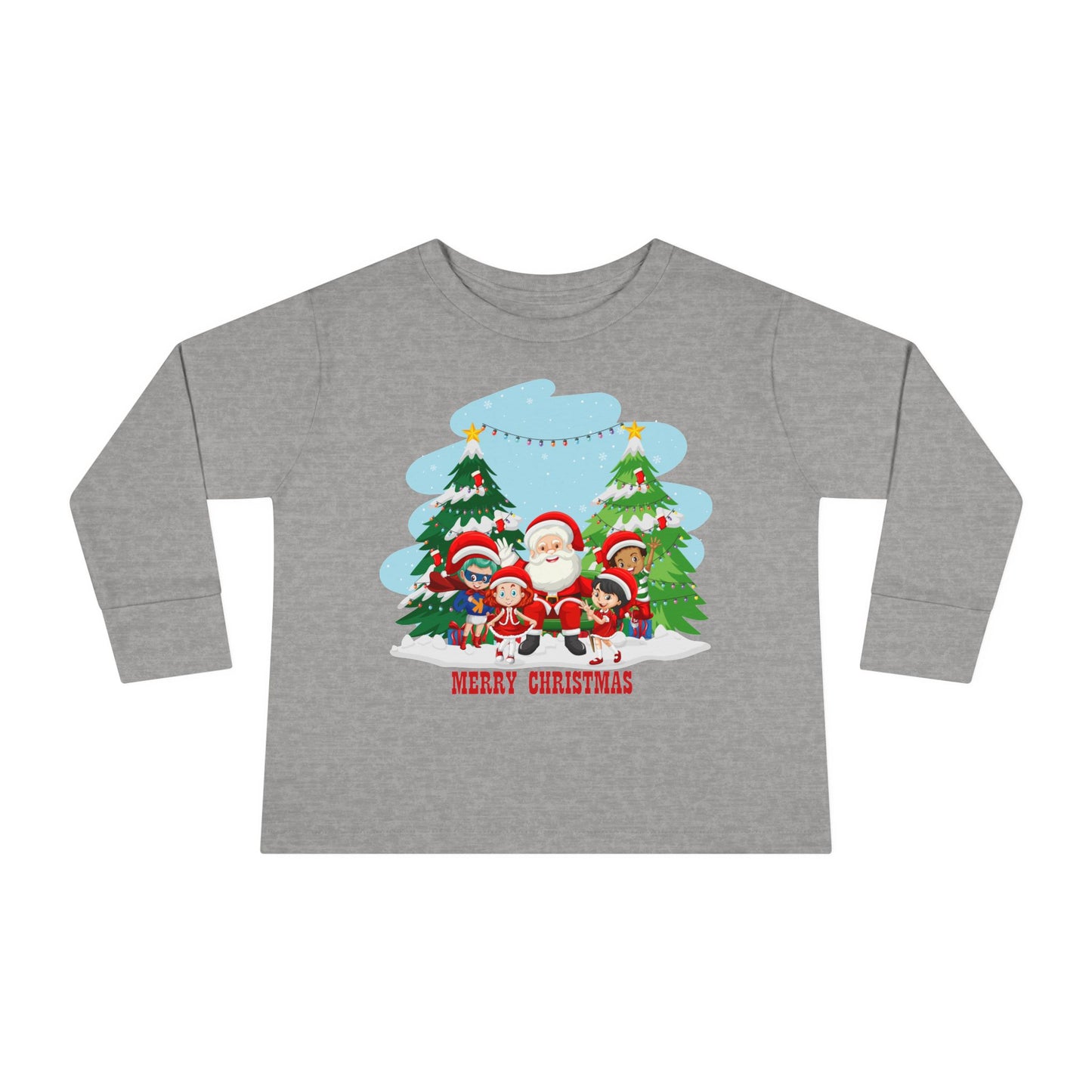 Toddler Long Sleeve Tee - Super kiddo with santa claus Merry christmas - [[{"value":"Wonderwear Kid"}]]