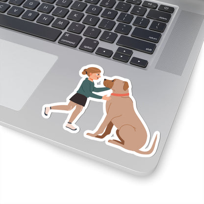 Kiss-Cut Stickers - Girl and dog Printify