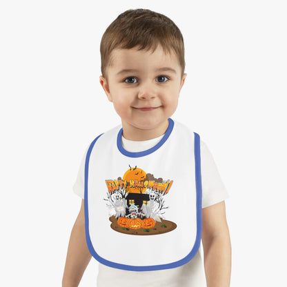 Baby Bib - Super kiddo with ghost - [[{"value":"Wonderwear Kid"}]]