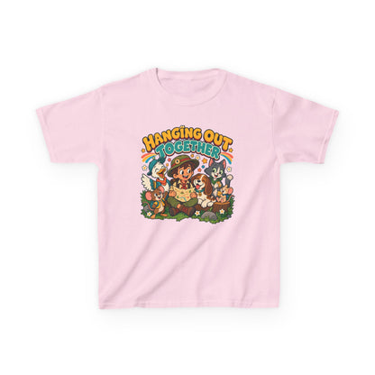 Kids Heavy Cotton™ Tee - Retro Friends Hanging Out Together
