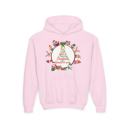Youth Heavy Blend Hooded Sweatshirt - We wish you a merry christmas - [[{"value":"Wonderwear Kid"}]]