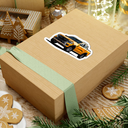 Kiss-Cut Stickers - Orange Truck Printify