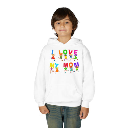 Youth Heavy Blend Hooded Sweatshirt - Kids - I love my mom Printify