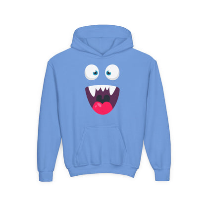 Youth Heavy Blend Hooded Sweatshirt -  Cute monsters face Printify