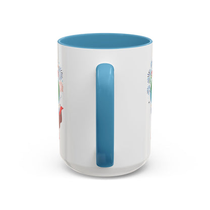 Accent Coffee Mug - Super kiddo holding globe - [[{"value":"Wonderwear Kid"}]]