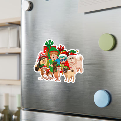 Christmas Kiss-Cut Vinyl Decals – Christmas with super kiddo pet friends without text - [[{"value":"Wonderwear Kid"}]]