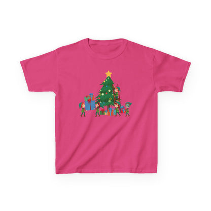 Kids Heavy Cotton™ Tee - Super kiddo putting gifts on christmas tree - [[{"value":"Wonderwear Kid"}]]