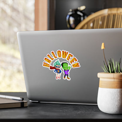 Halloween Kiss-Cut Vinyl Decals – Holloween with super kiddo Printify