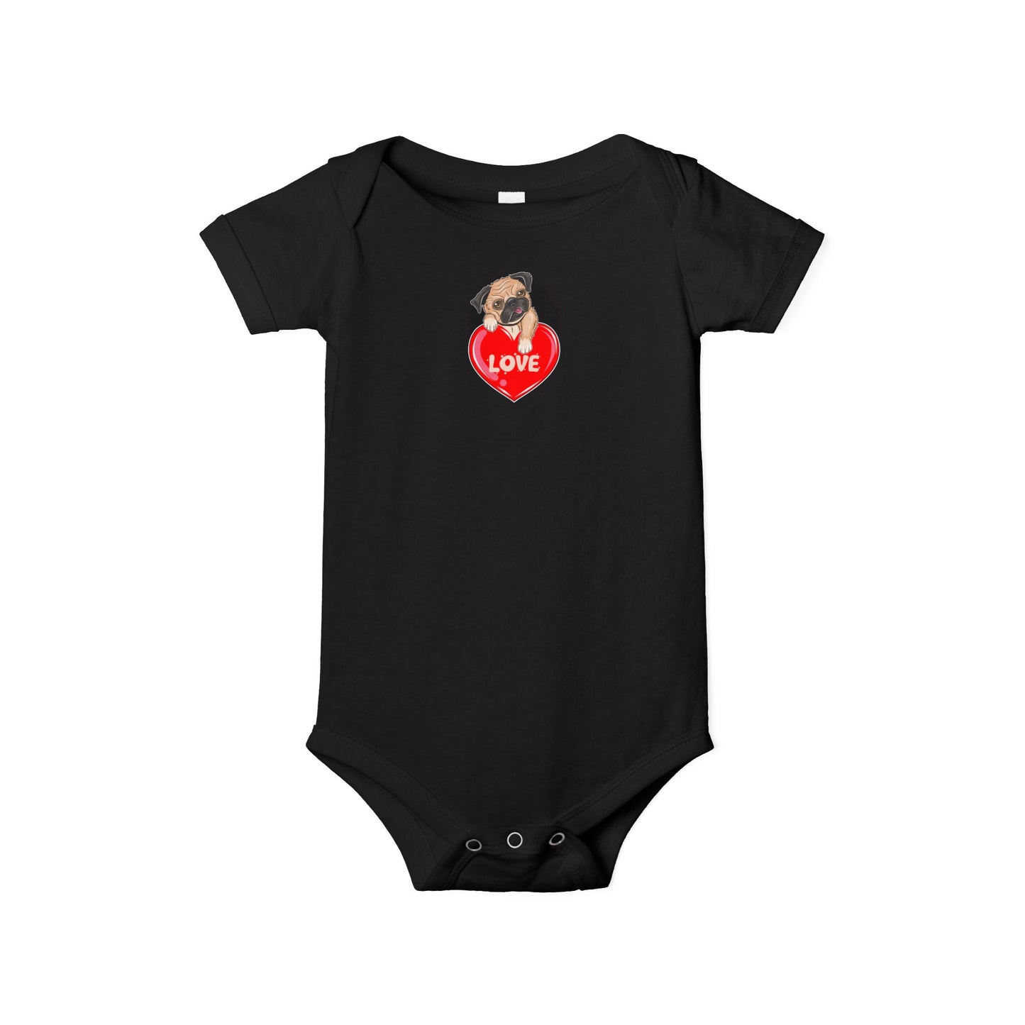 Infant Jersey One Piece - Valentines - Cute Pug - [[{"value":"Wonderwear Kid"}]]