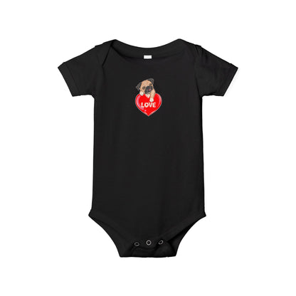 Infant Jersey One Piece - Valentines - Cute Pug - [[{"value":"Wonderwear Kid"}]]