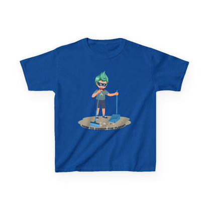 Kids Heavy Cotton™ Tee - Super kiddo sweeping floor - [[{"value":"Wonderwear Kid"}]]