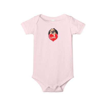 Infant Jersey One Piece - Valentines - Cute Pug - [[{"value":"Wonderwear Kid"}]]