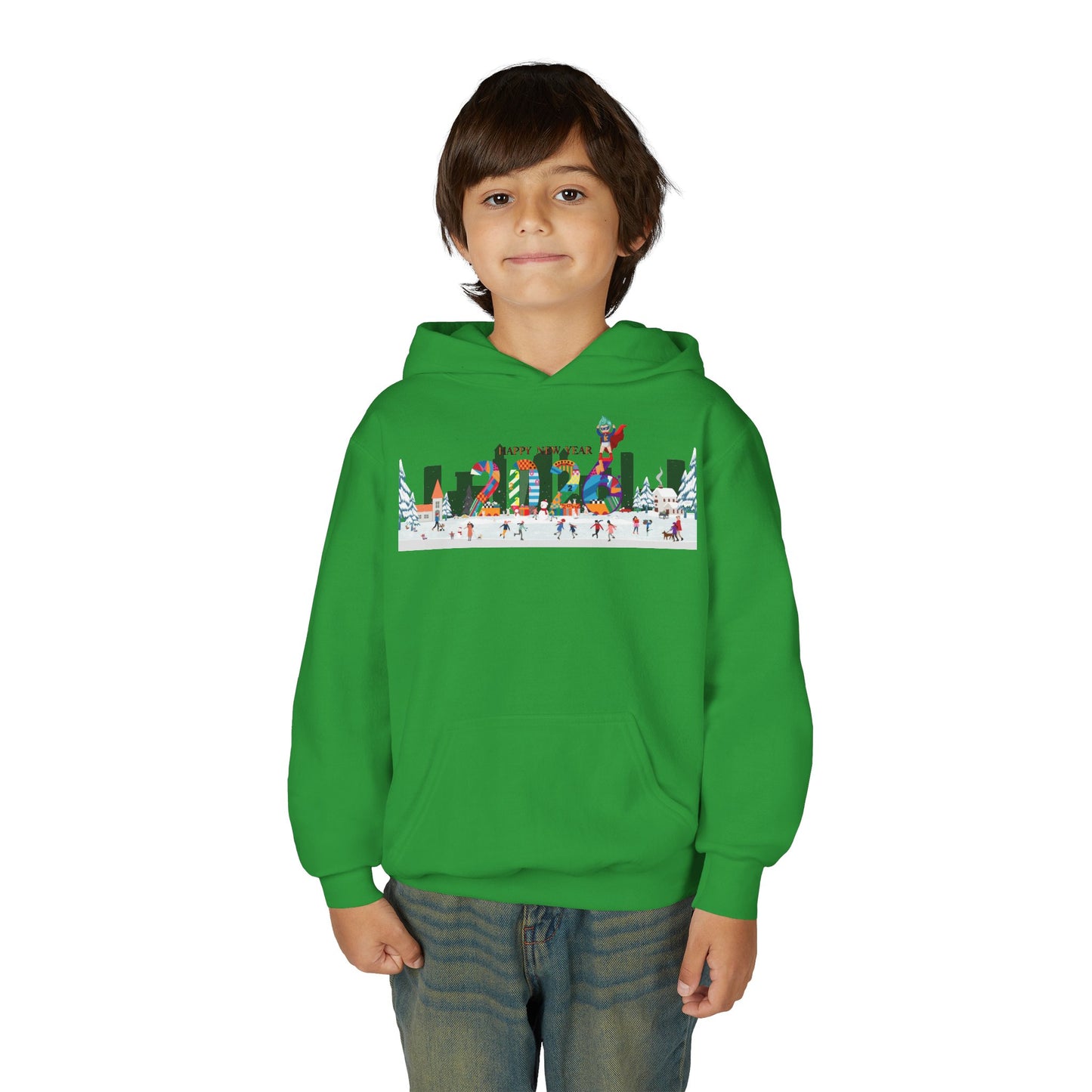 Youth Heavy Blend Hooded Sweatshirt - Happy 2026