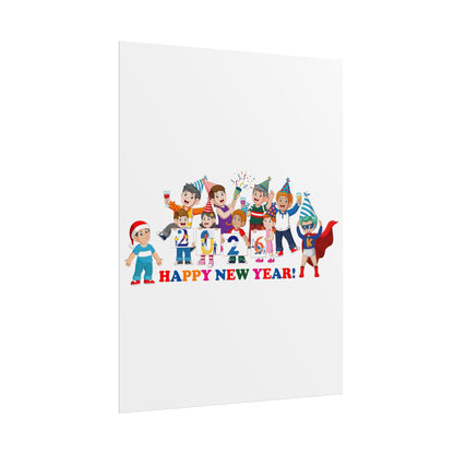 Rolled Posters - Happy new year from super kiddo - [[{"value":"Wonderwear Kid"}]]