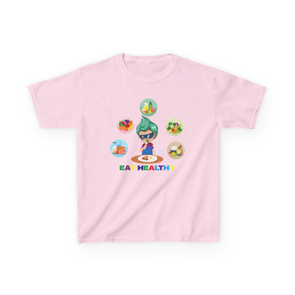 Kids Heavy Cotton™ Tee - Supper kiddo showing healthy food to eat - [[{"value":"Wonderwear Kid"}]]