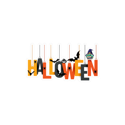 Halloween Kiss-Cut Vinyl Decals – Holloween hanging letters Printify