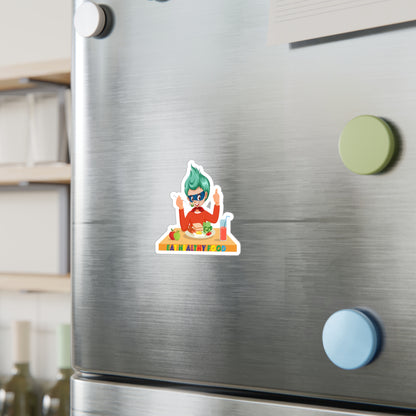 Halloween Kiss-Cut Vinyl Decals – Super kiddo eating healthy breafast - [[{"value":"Wonderwear Kid"}]]