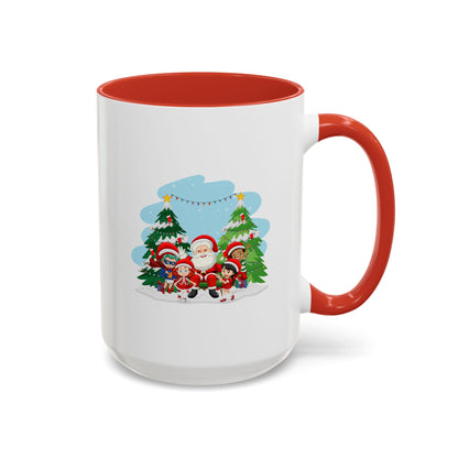 Accent Coffee Mug - Super kiddo with santa claus - [[{"value":"Wonderwear Kid"}]]