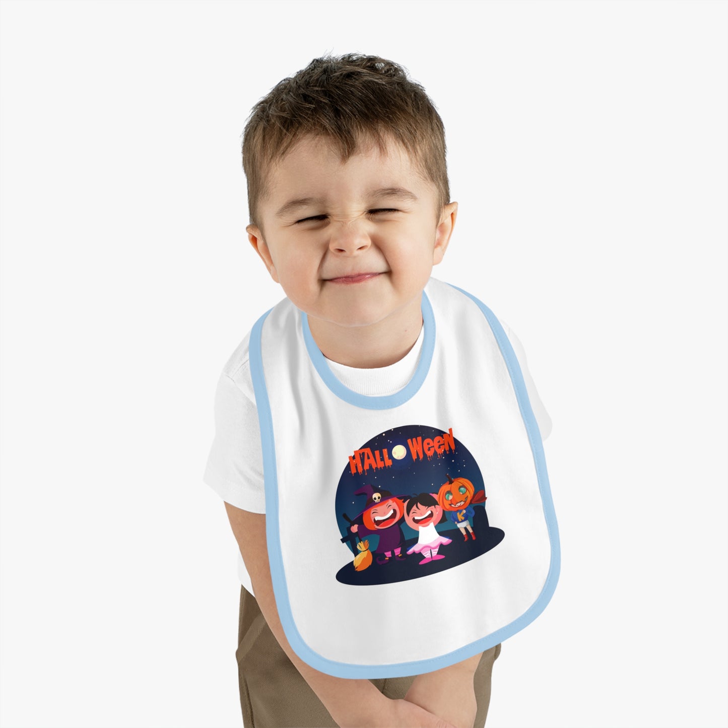 Baby Bib - Super kiddo wearing pumpkin