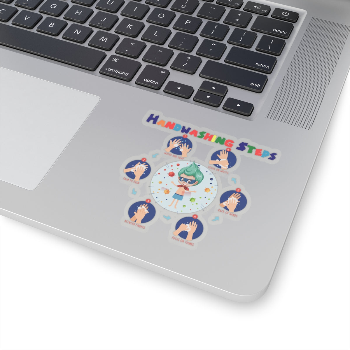 Kiss-Cut Stickers - Super kiddo how to wash hand properly - [[{"value":"Wonderwear Kid"}]]