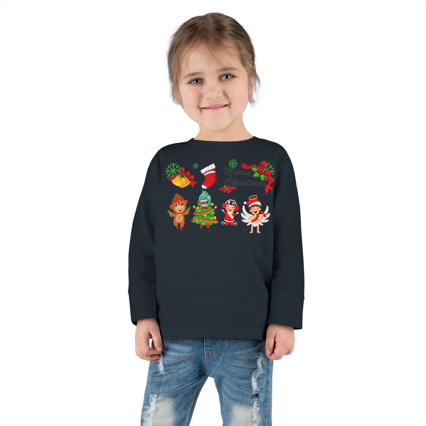 Toddler Long Sleeve Tee - Merry christmas from super kid - [[{"value":"Wonderwear Kid"}]]