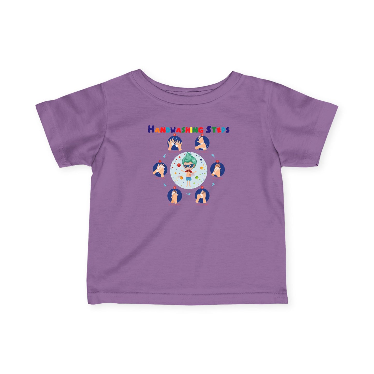 Infant Fine Jersey Tee - Super kiddo how to wash hand properly - [[{"value":"Wonderwear Kid"}]]