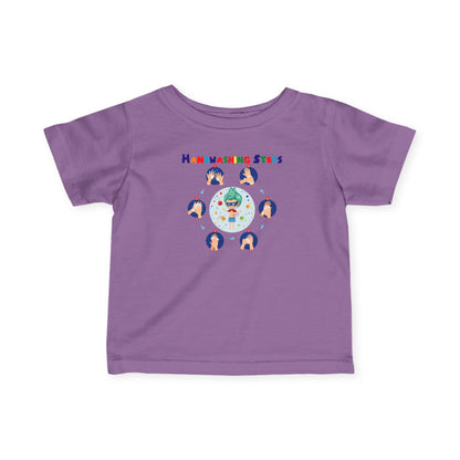 Infant Fine Jersey Tee - Super kiddo how to wash hand properly - [[{"value":"Wonderwear Kid"}]]